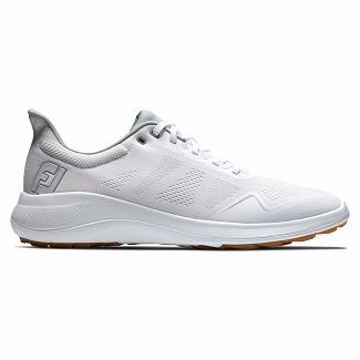 Men's Footjoy Flex Spikeless Golf Shoes White NZ-309081